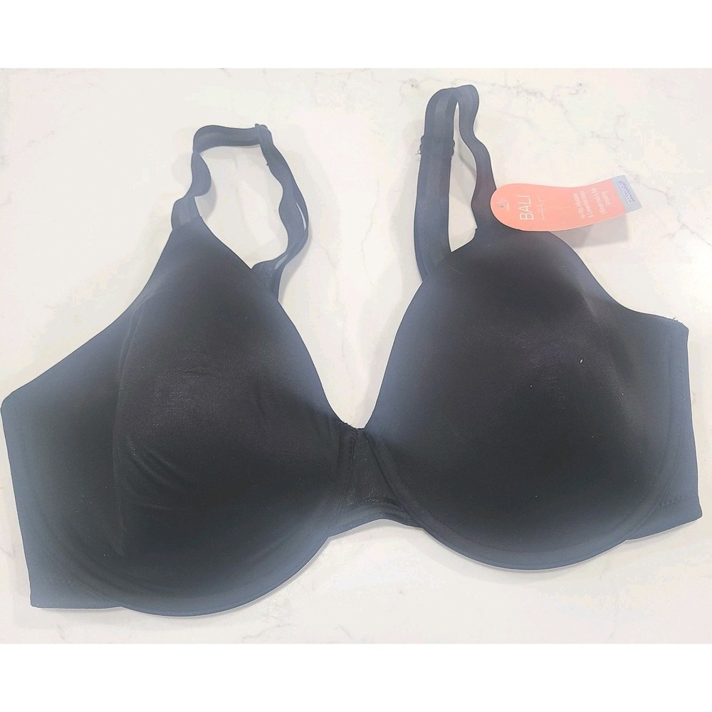 Bali 36DD Black Underwire Bra Full Coverage Cool Comfort  Convertible Padded NWT